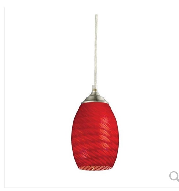 Red Murano Glass Light Lamp Shade Pendant Etsy