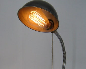 Vintage Industrial Retro Task Lamp | 1940s Art Deco Style | Fully Adjustable Parabolic Shade