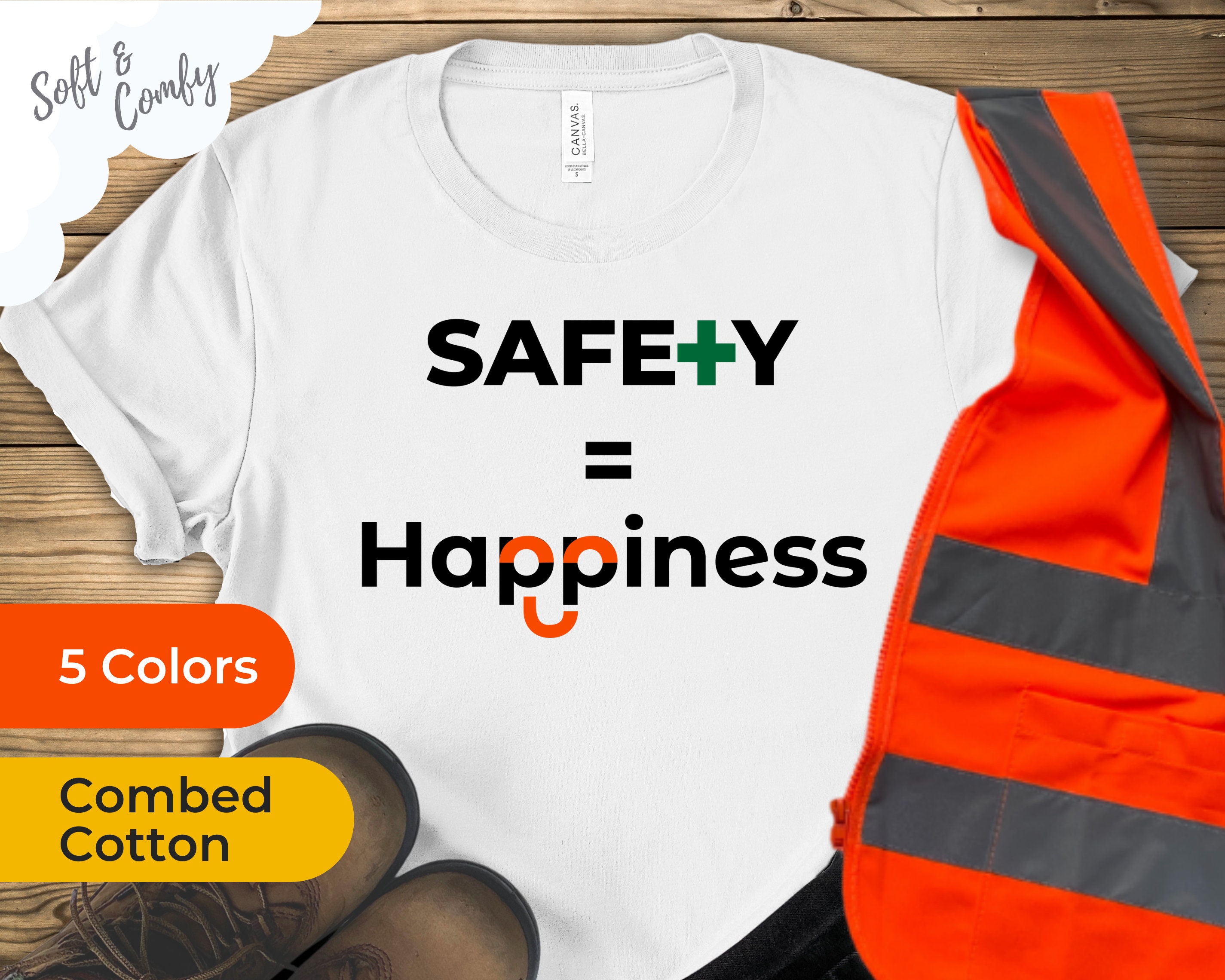 Segurança é igual a felicidade | Camiseta do gerente de segurança | Slogan de segurança | Citação de EHS