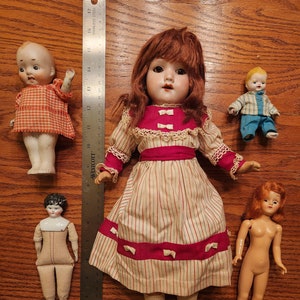 Vintage Antique Doll Collection, 5 Dolls from my Grandmother. 15&quot; Doll