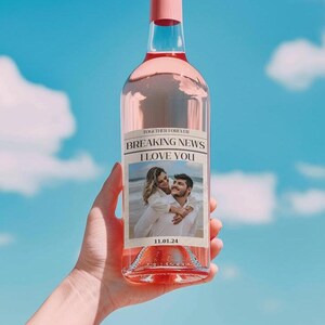 Etichette per vino personalizzate con foto/Regalo unico per San Valentino/Buon San Valentino/XOXO regalo romantico per lui/Etichetta per vino con foto in bianco e nero