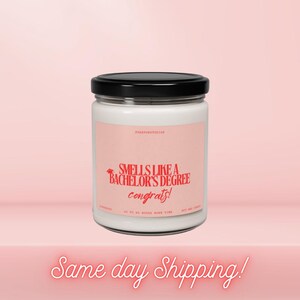 Bachelor-Abschluss-Geschenk-Kerze | Personalisiertes Abschlussgeschenk | Senden Sie ein Abschlussgeschenk | Bachelor-Abschluss-Geschenk-Kerze