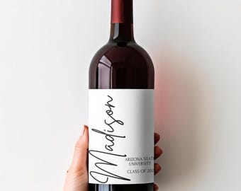 Étiquette de champagne de remise des diplômes personnalisée : autocollant de bouteille de vin