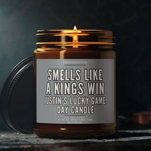 Smells Like a Kings Win Candle Los Angeles LA Hockey Candle Game Day Decor Funny Kings Gift Lucky LA Candle Personalized Hockey Kings