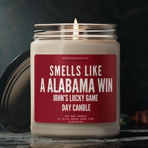Alabama Win Soy Wax Candle: Game Day Fan Gift