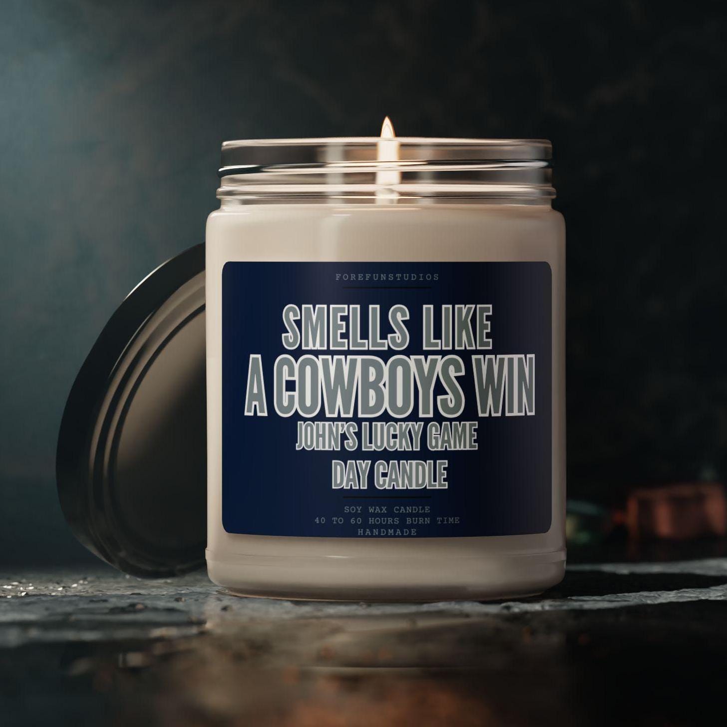 Discover Personalized Smells Like A Cowboys Win Candle: Game Day Decor