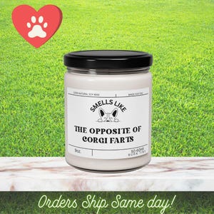 Corgi Farts Gift - Funny Corgi Dog Gift Soy Wax Scented Candles Corgi Mom Gifts Corgi Dad Gifts Corgi Dog Lover Candle Corgi gifts Dog Gift