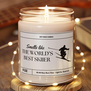 Skiing Gift Above Average Skier Custom Candle Funny Unique Handmade Sports Fan Athlete Coach Personalized Father's Day For Him For Her