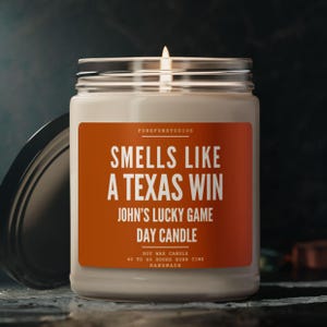 Texas Win Soy Wax Candle: Game Day Decor