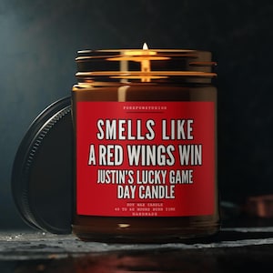 Detroit Red Wings Candle: Game Day Soy Wax Candle, Funny Hockey Gift