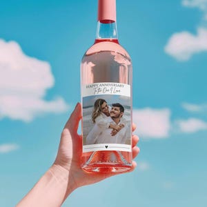 Etichette per vino personalizzate con foto/Regalo unico per San Valentino/Buon San Valentino/XOXO regalo romantico per lui/Etichetta per vino con foto in bianco e nero