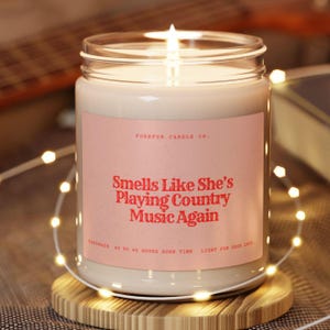 Country Music Fan Gift: Handmade Soy Wax Candle - 9oz