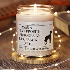 Rhodesian Ridgeback Farts Gift - Funny Rhodesian Ridgeback Dog Mom, Dad Gift - Gift for Rhodesian Ridgeback Owner - Soy Wax Scented Candle