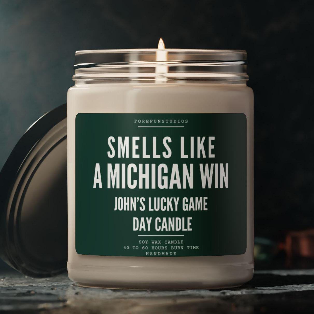 Discover Personalized Michigan Win Candle: Game Day Gift