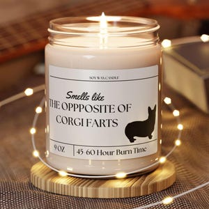 Corgi Farts Gift - Funny Corgi Dog Gift - Soy Wax Scented Candles Corgi Mom Gifts Corgi Dad Gifts Corgi Dog Lover Candle