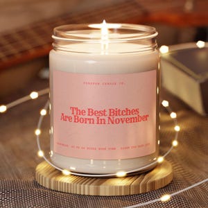 November Birthday Gift Candle Best Bitches Are Born In November Handmade Zodiac Scorpio Sagittarius Candle Unique Funny Present
