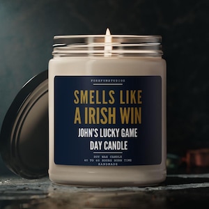 Personalized Irish Win Soy Candle: Game Day Decor