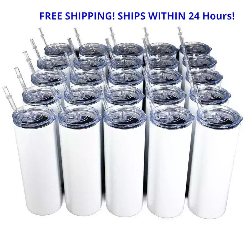 Buy Wholesale China Warehouse Stainless Steel Double Wall Blank Straight 20 Oz  30 Oz Skinny Sublimation Tumblers With Straws And Lid & Mug at USD 3.9