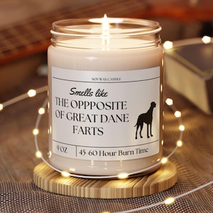 Smells Like the Opposite of Great Dane Farts. Funny Great Dane Dog Owner Gift - Gift for Great Dane Owner - Soy Wax Scented Candle