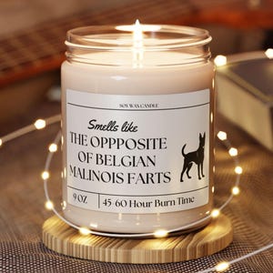 Belgian Malinois Farts Gift - Funny Belgian Malinois Dog Mom, Dad Gift - Gift for Belgian Malinois Owner - Soy Wax Scented Candle