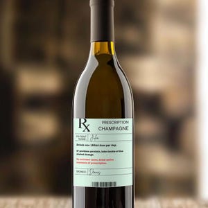 Personalized Prescription Wine Label Red White Rose Vinyl Sticker Funny Novelty Gift Birthday Anniversary
