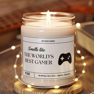 Gamer gift Gaming Candle Candle Smells Like The World&#39;s Best Gamer funny gaming gifts for boyfriend gamer decor gaming couple gifts
