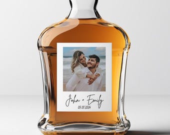 Étiquette photo personnalisée pour whisky : cadeau personnalisé pour une bouteille d&#39;alcool