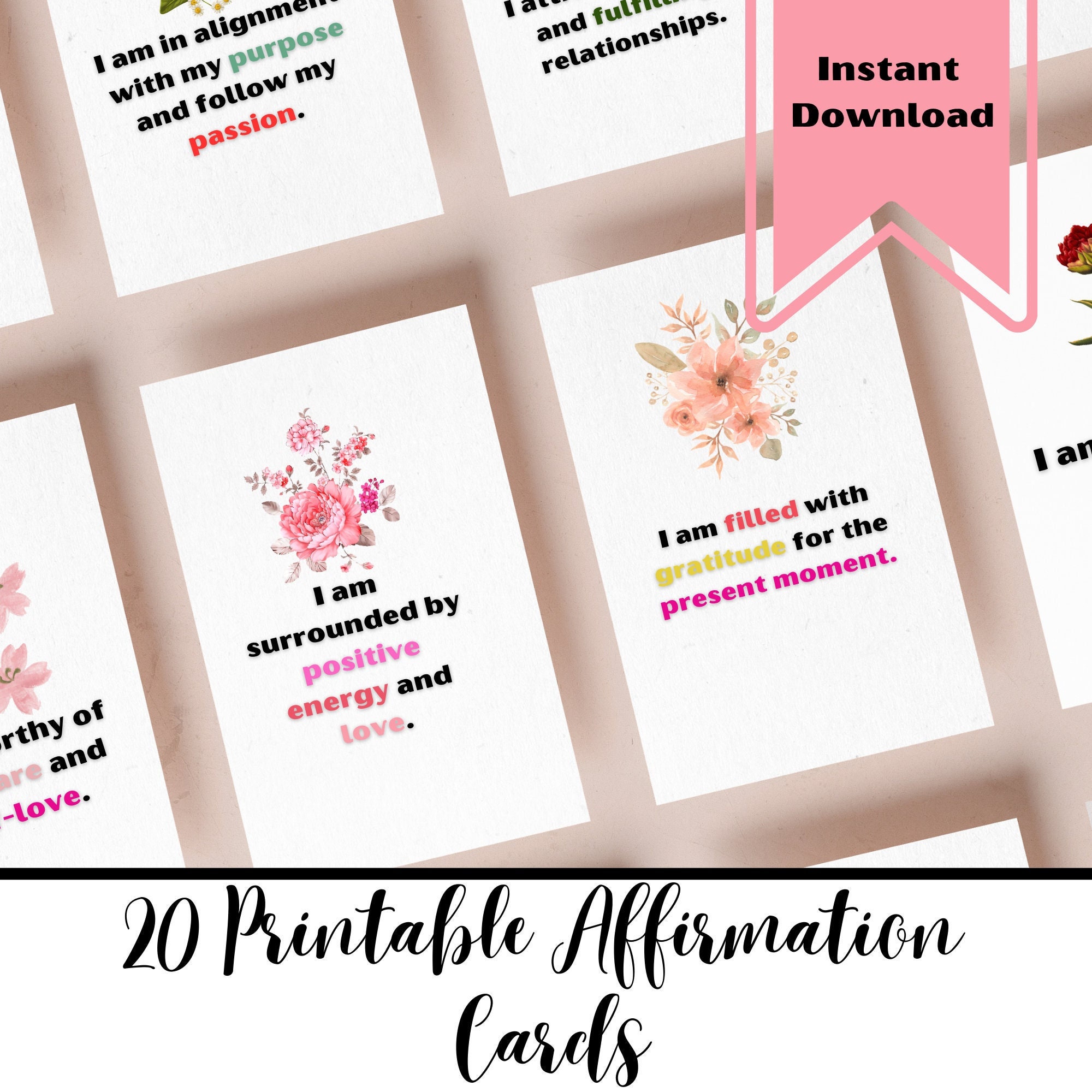 Affirmation Cards // Printable // Motivational Cards - Etsy