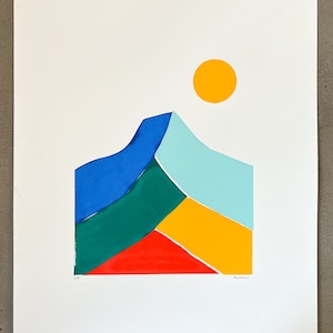 Colorblock Mountain Peak Screenprint