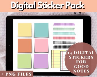 Pre-cropped Digital Stickers, Digital Stickers, GoodNotes Stickers, iPad Sticky Notes, GoodNotes, Notability, Washitape Stickers