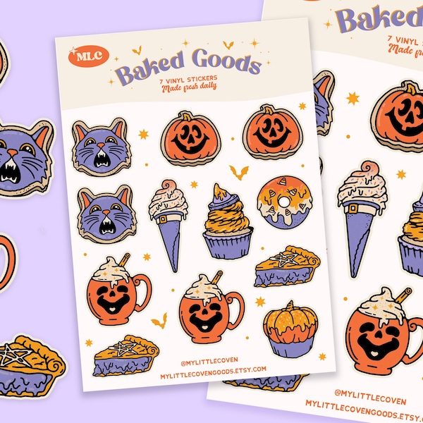 Halloween bakery sticker sheet - spooky planner stickers