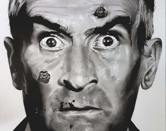 Tableau décoratif noir et blanc Louis de Funès