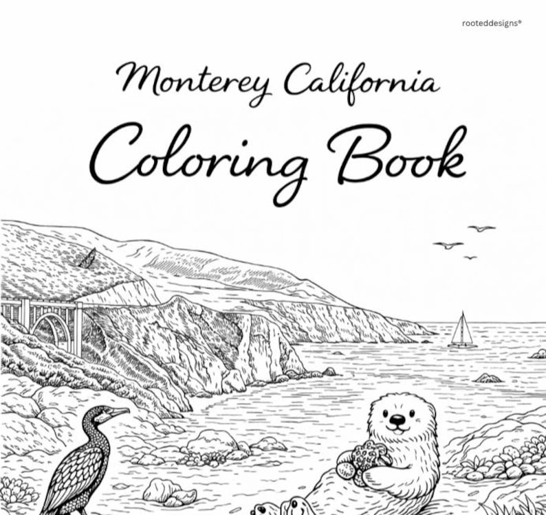 Monterey California Coast Coloring Book Printable | Cannery Row Lover’s ...