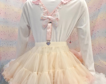 Sweet Adult Suspenders, with wings! For skirts or pants! pink, sprinkles, bows, bell 1020