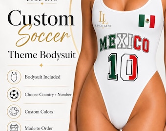 Custom Soccer Bodysuit | Personalized Country + Number Outfit | World Cup Inspired Game Day Look