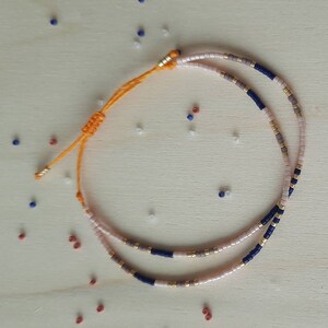 Multi-row colorful summer bracelet with pearls MIYUKI Navy Blue Pink Parma Gold boho summer boho style ESPIÈGLERIES image 5