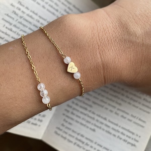 Moonstone bracelet | 4 mm Natural Moonstone Bracelet | Healing stone pearl bracelet gold | Talisman, yoga Christmas gift for her