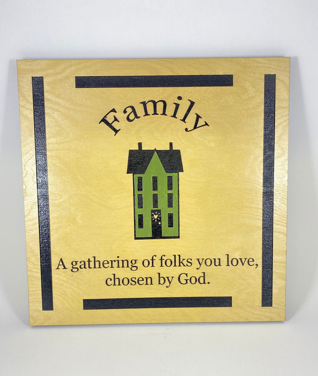 Family Wall Sign Laser Cut and Engraved Hand Painted Etsy
