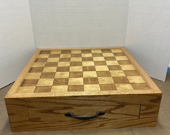 Folding Wooden Game Set 64 Square Checkerboard International Checkers ...