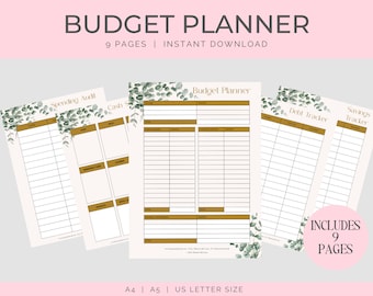 Saving Tracker Printable Planner, PDF Instant Download, Financial Planner, Money Saving, Debt Tracker, Cash Stuffing PDF, A5, A4, US Letter