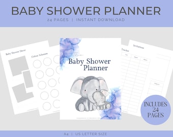 Baby Shower Checklist Printable, Baby Shower Planner Printable, Party Planner, Pregnancy Planner, Baby Shower Event, Instant Download PDF