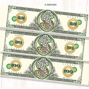 Dollar Bill Water Bottle Wrapper Money Birthday Party Favors - Etsy