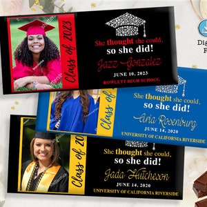 Graduation Candy Bar Wrappers - Personalized Graduation Party Favors - Grad Chocolate Bar Party Favor - Printable Class of Personalized