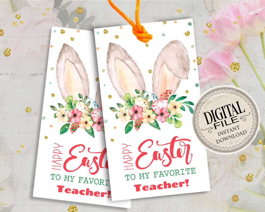 Happy Easter Teacher Gift Tags School Favor Tag Teacher - Etsy