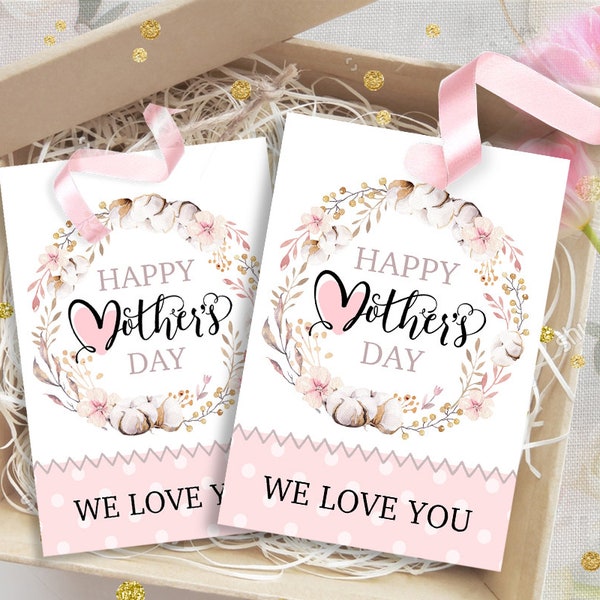 Happy Mothers Day Gift Tags - Mother's Day Cookie Tags - We Love You Mom Tag - Mothers Day Printable - INSTANT DOWNLOAD