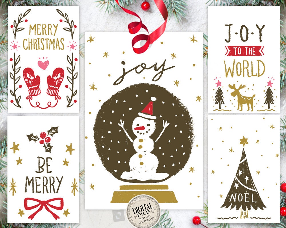Kraft Gift Tags Joy Noel Merry Christmas Tags 