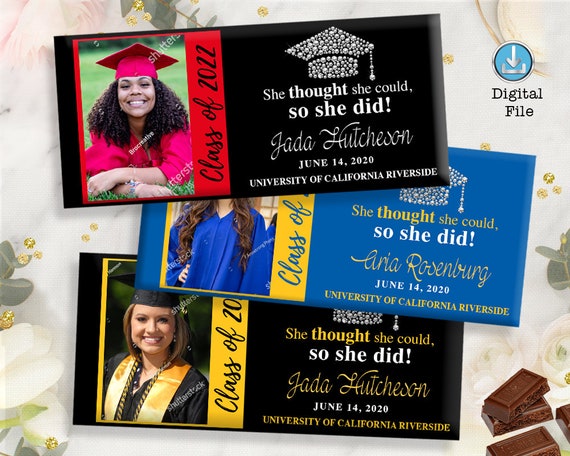 Graduation Candy Bar Wrappers Personalized Graduation Party - Etsy