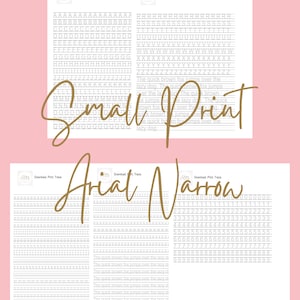 Small Print Arial Narrow Handwriting, Printable, Hand Lettering, Tracing Practice, Print at Home pdf File