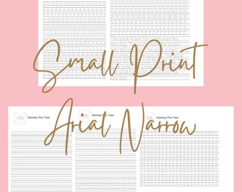 Small Print Arial Narrow Handwriting, Printable, Hand Lettering, Tracing Practice, Print at Home pdf File