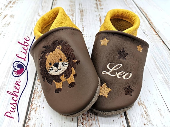 Scarpe da gattonare organiche con nome per neonati e bambini